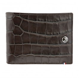 S.T. Dupont Croco Dandy Leather 8 Cards Wallet, Brown