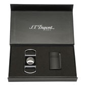 S.T. Dupont MaxiJet Lighter and Lacquer Cigar Cutter Set - Matte Black