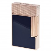 S.T. Dupont Ligne 2 Lighter, Rose Gold & Blue Lacquer, Perfect Cling - C16604