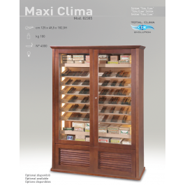 Climate-Controlled Cigar Cabinet DeArt Maxi Clima – 6 shelves & 2 drawers, P/N 82385, in walnut color